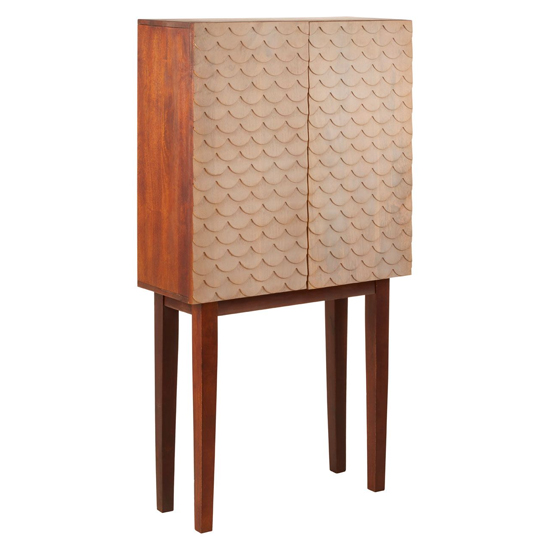 Photo of Beemim wooden storage cabinet with 2 doors in natural and brown
