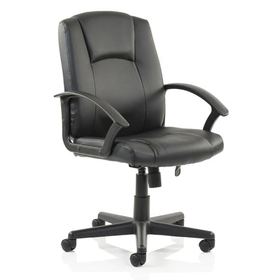 Read more about Bella leather executive office chair in black with arms