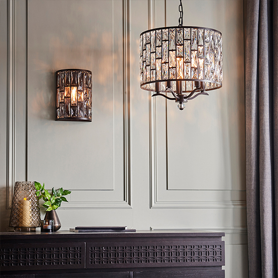 faceted glass pendant light