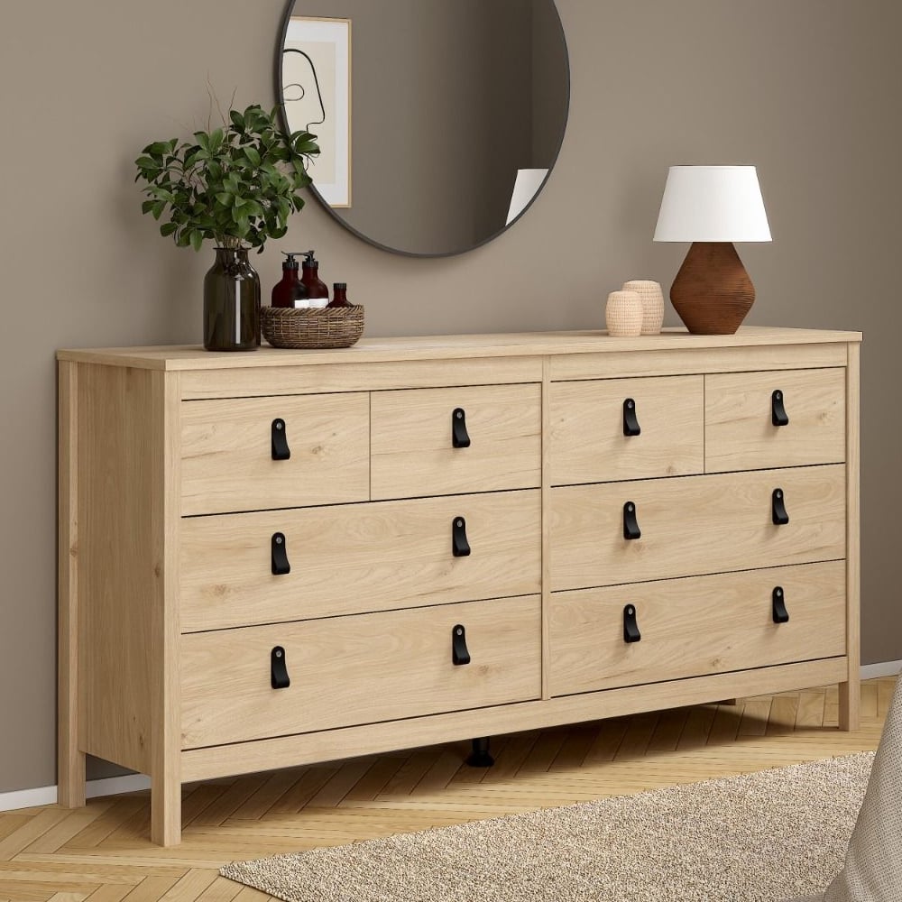 bellevue wooden dressing table with 8 drawers in oak