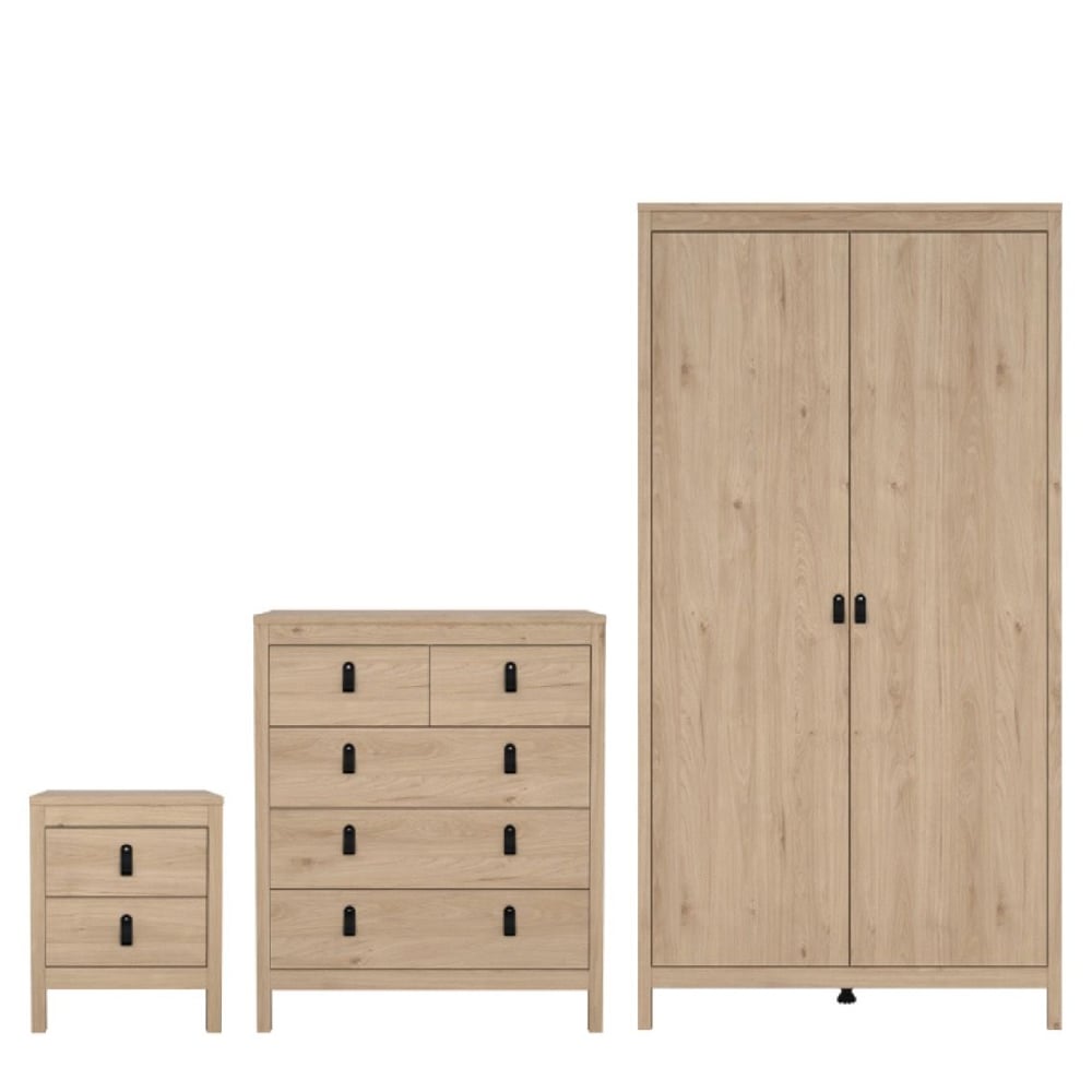 bellevue wooden furniture set with 2 doors wardrobe in oak