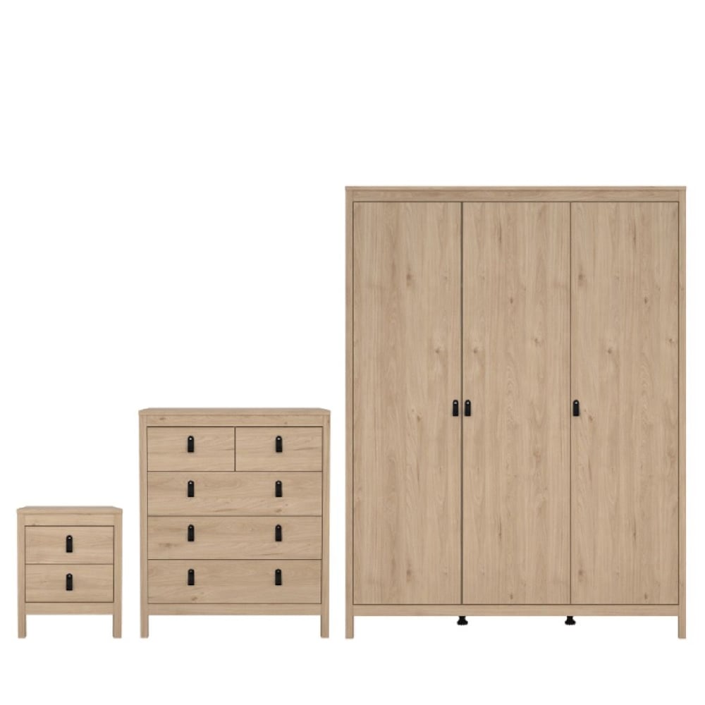 Read more about Bellevue wooden furniture set with 3 doors wardrobe in oak