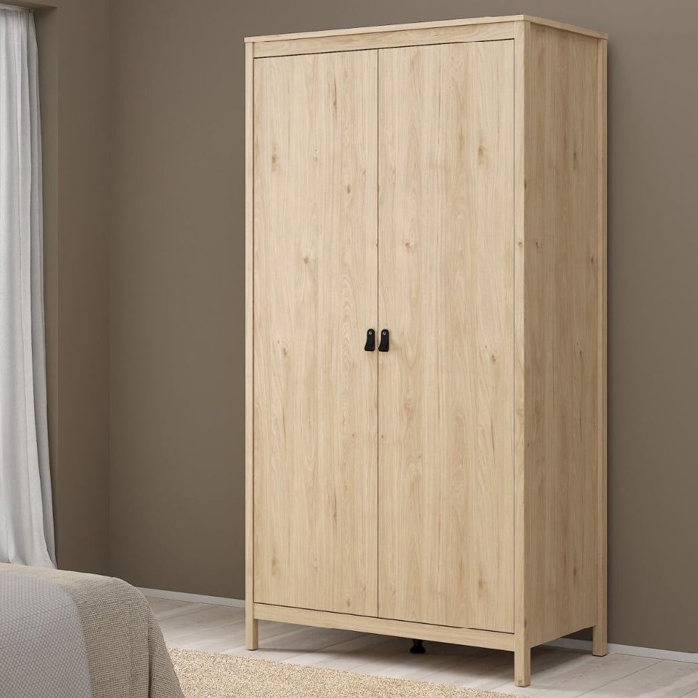 bellevue wooden wardrobe with 2 doors in oak