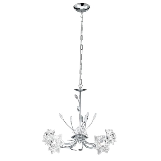 Photo of Bellis 5 lights clear glass ceiling pendant light in chrome