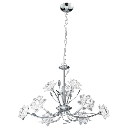 Read more about Bellis 9 lights clear glass ceiling pendant light in chrome