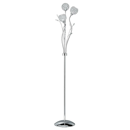 Product photograph of Bellis Ii 3 Lights Clear Glass Floor Lamp In Chrome from Furniture in Fashion