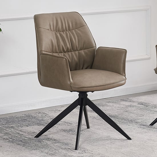 Read more about Beloit faux leather dining chair in taupe