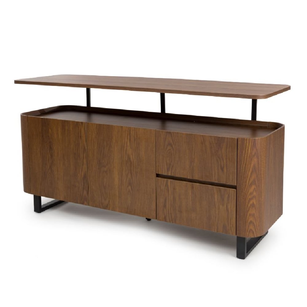 beloit wooden sideboard with 2 doors 2 drawers in smoked oak