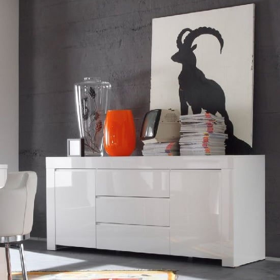 Read more about Benetti sideboard in white high gloss with 2 doors and 3 drawers