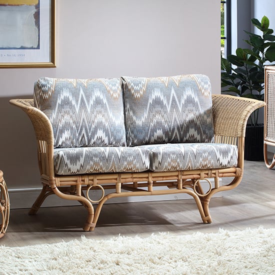 Read more about Benoni rattan 2 seater sofa with alpine seat cushion