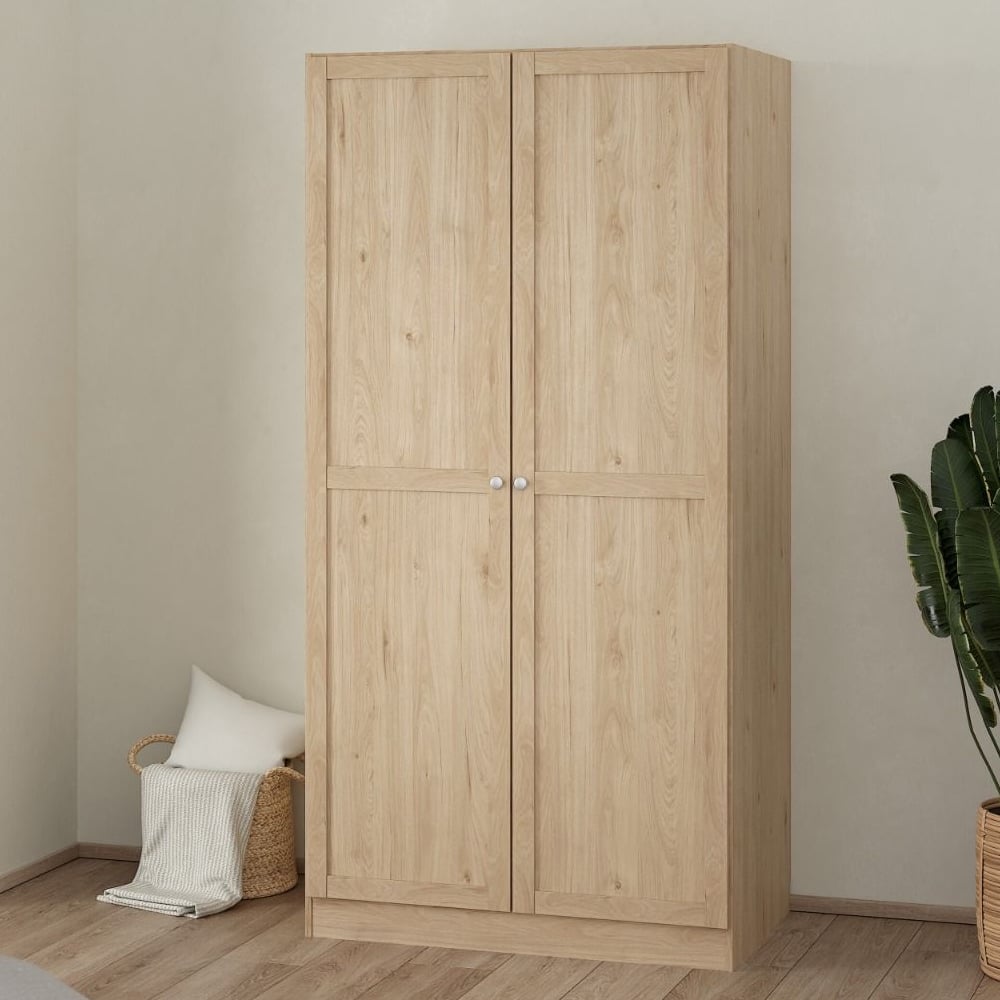 bensalem wooden wardrobe with 2 doors in oak