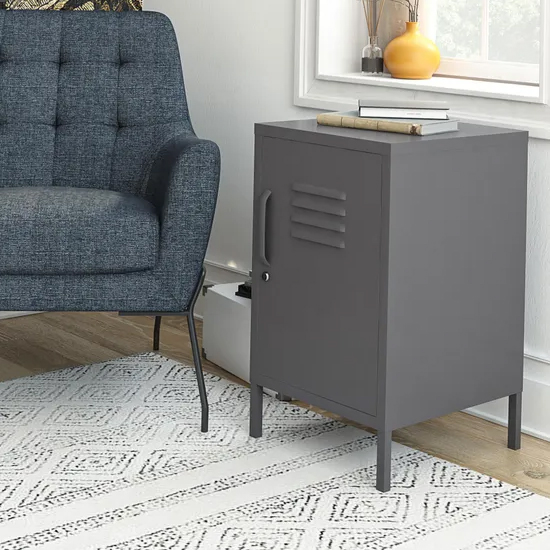 Product photograph of Berlin Metal Locker Storage Cabinet With 1 Door In Grey from Furniture in Fashion