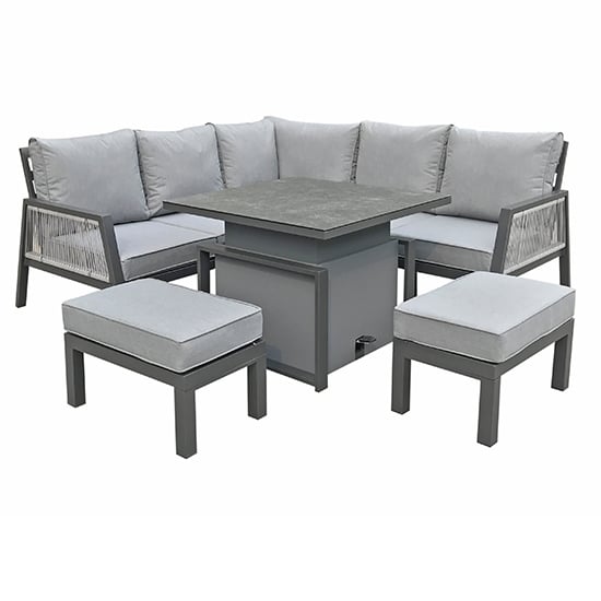 Read more about Bessie corner sofa set with lift table and 2 benches in grey