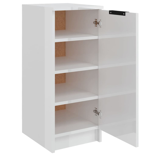 Betsi High Gloss Shoe Storage Cabinet With 1 Door In White | Furniture ...