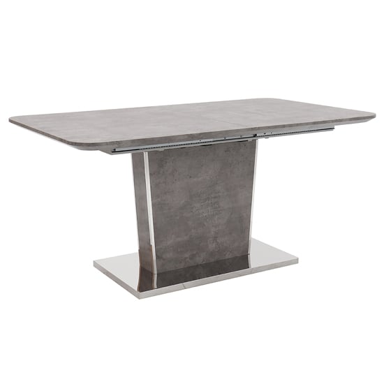 Photo of Bette large wooden extending dining table in concrete effect