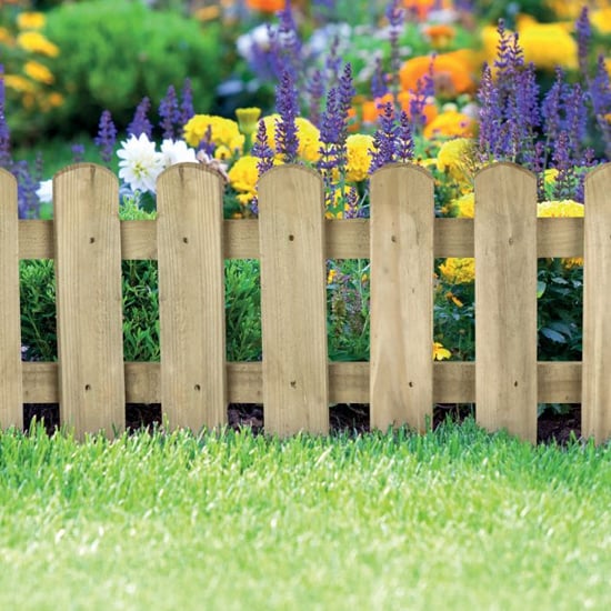 Bexa Set Of 4 Wooden Picket Border Fence In Natural Timber | FiF