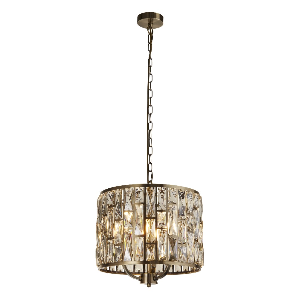 Product photograph of Bijou Champagne Glass Ceiling Pendant Light In Antique Brass from Furniture in Fashion