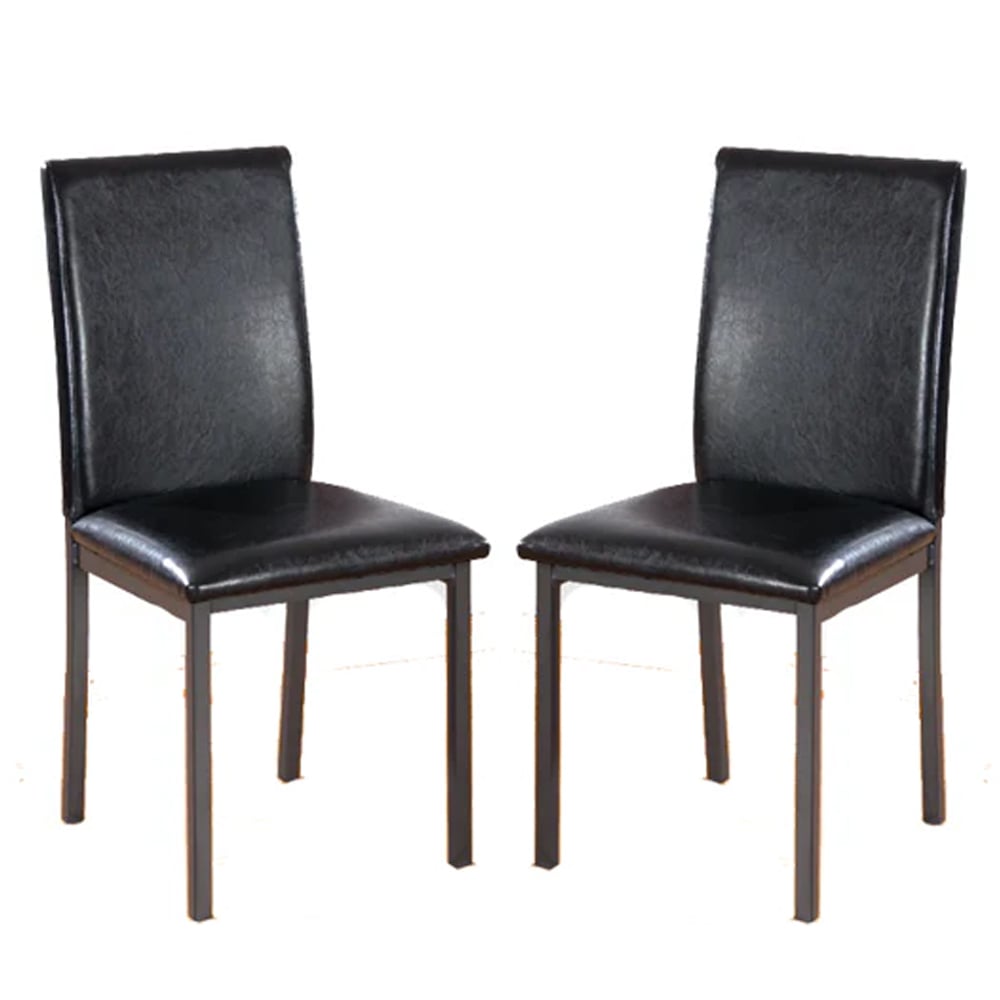 billings brown faux leather dining chairs in pair