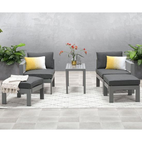 Product photograph of Billson 5 Piece Balcony Set In Artic Grey from Furniture in Fashion