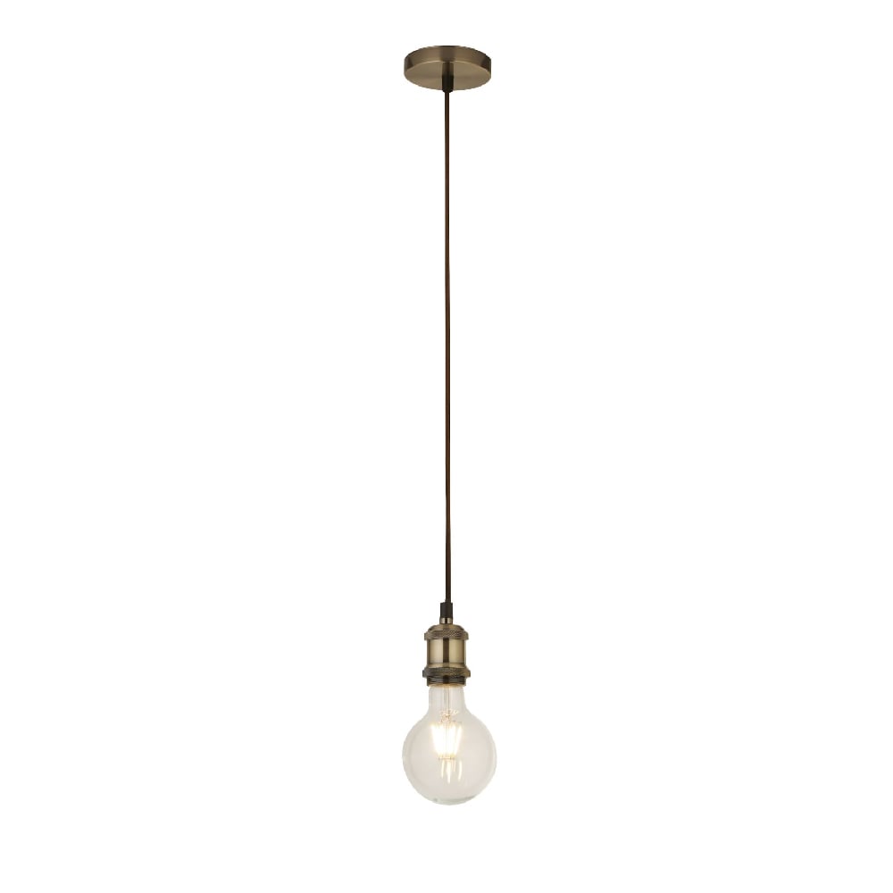 Product photograph of Biloxi 1 Light Cable Suspension Pendant Light In Antique Brass from Furniture in Fashion