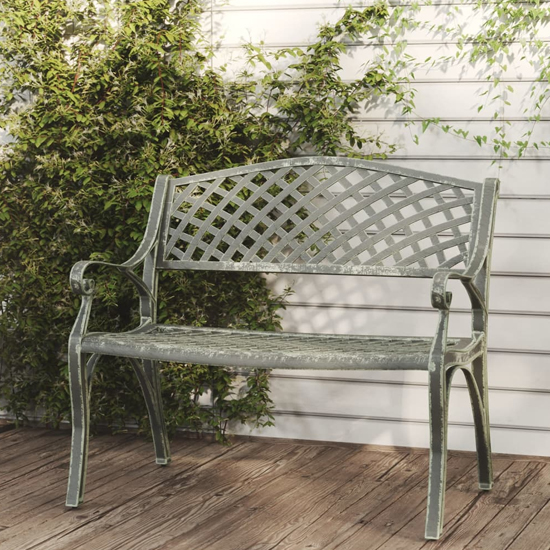 Read more about Bishti outdoor cast aluminium seating bench in green