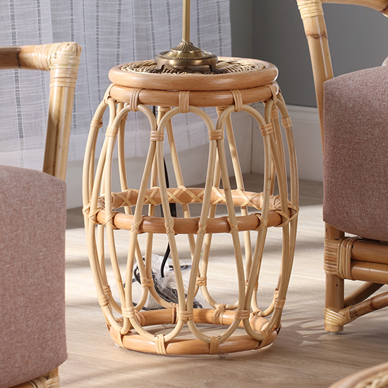 Read more about Bissau rattan wicker top lamp table in athena plain