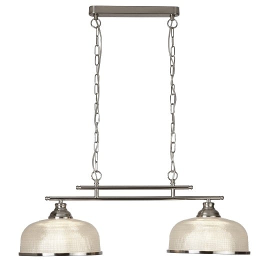 Photo of Bistro ii 2 light ceiling bar in satin silver