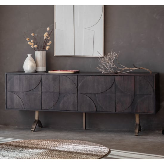 Product photograph of Blackfoot Mango Wood Sideboard With 4 Doors In Brown from Furniture in Fashion