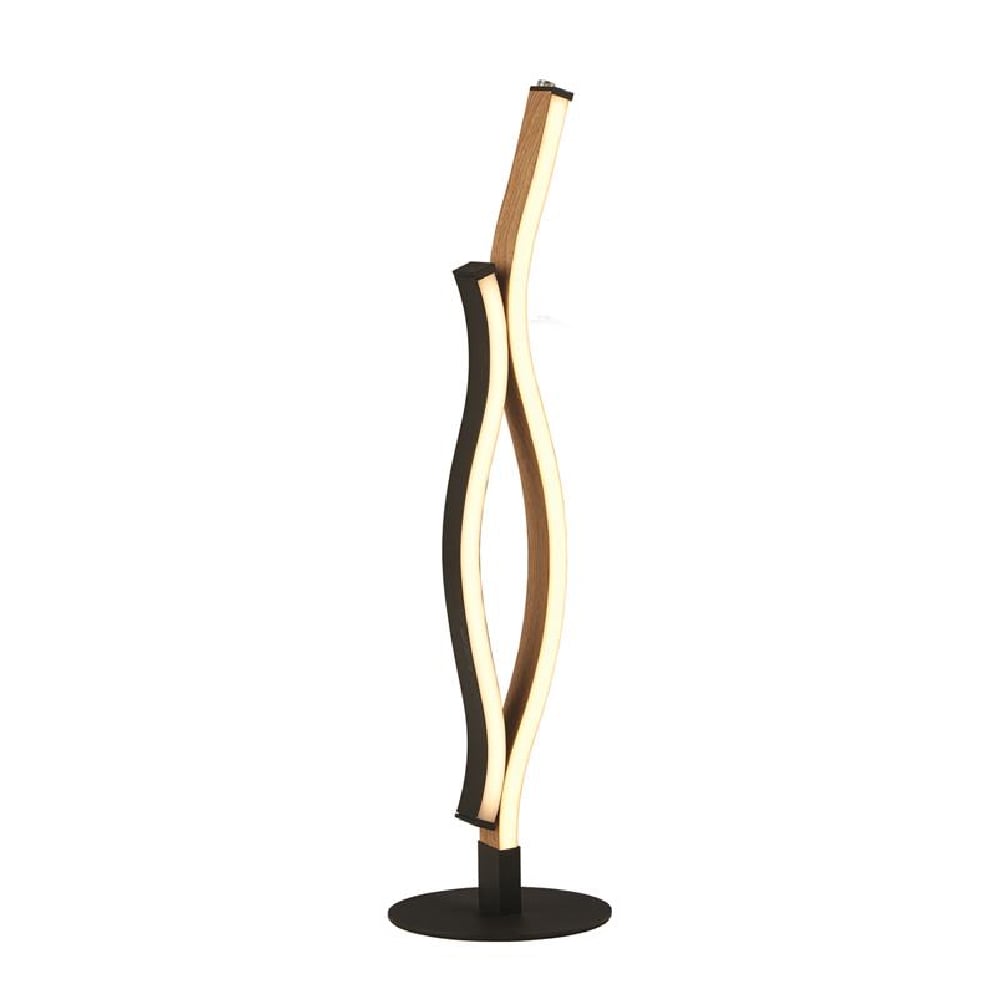 Product photograph of Bloom Led Wood Effect Table Lamp In Black from Furniture in Fashion