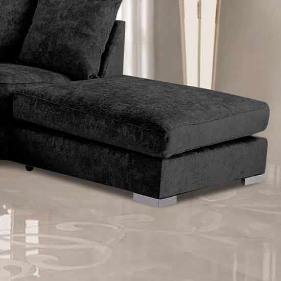 Read more about Boise chenille fabric footstool in black