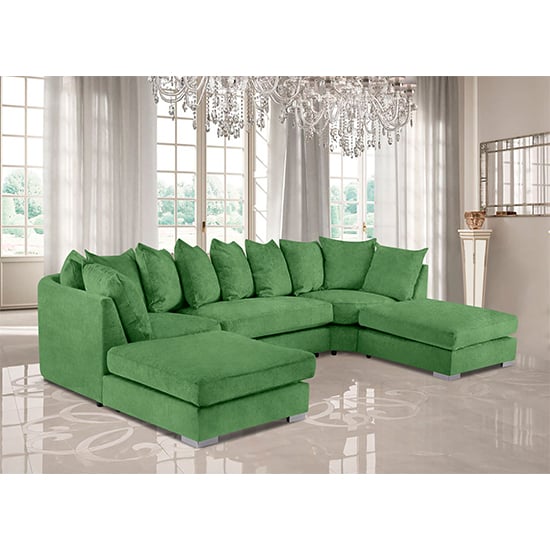 Read more about Boise u-shape plush velvet corner sofa in olive
