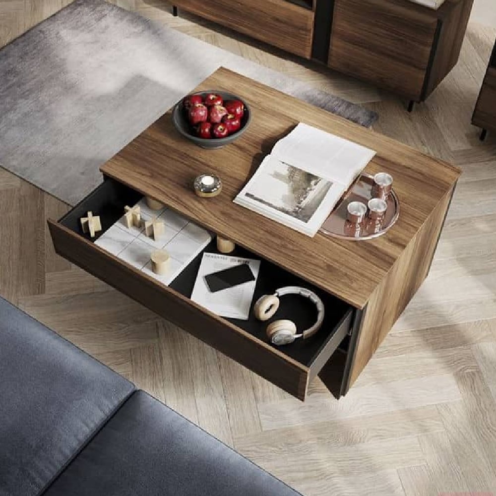 boise wooden coffee table with 1 drawer in catania oak