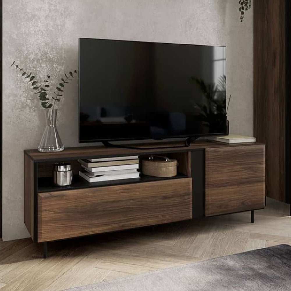 boise wooden tv stand with 2 doors in catania oak