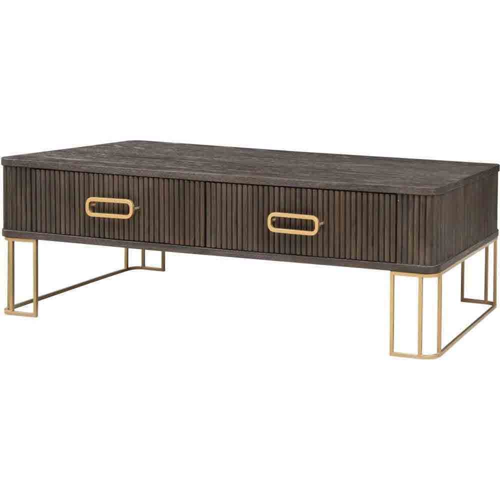 Bonita Wooden Coffee Table With 2 Drawers In Dark Brown