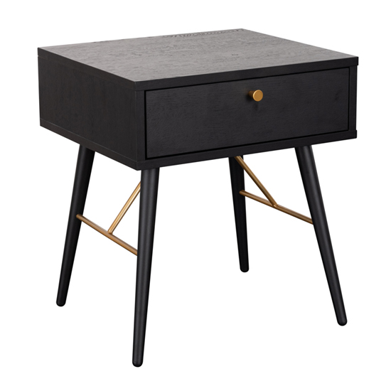 black and copper bedside tables