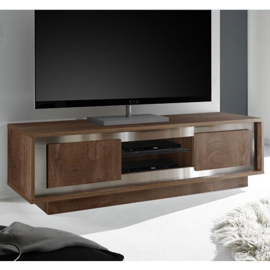 Read more about Borden wooden 2 doors tv stand in cognac oak