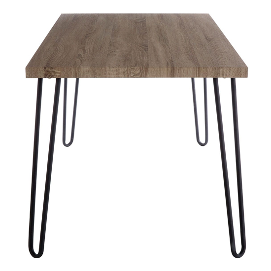 Boroh Wooden Dining Table With Black Metal Legs In Natural | Furniture