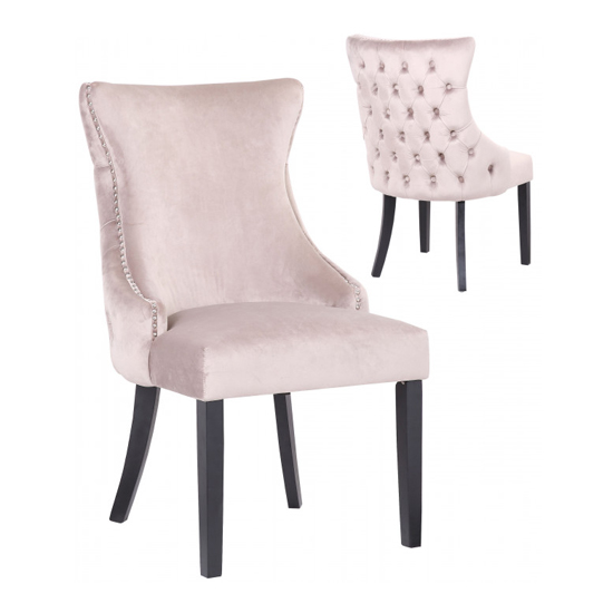 Boston Taupe Velvet Dining Chairs In Pair | FiF