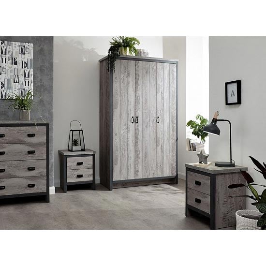 Boston Wooden 4pc Bedroom Furniture Set In Grey Furniture In Fashion