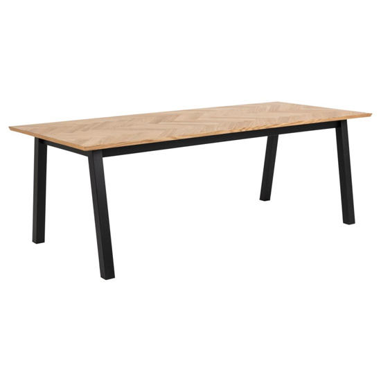 Photo of Boulder wooden dining table small in oak and black