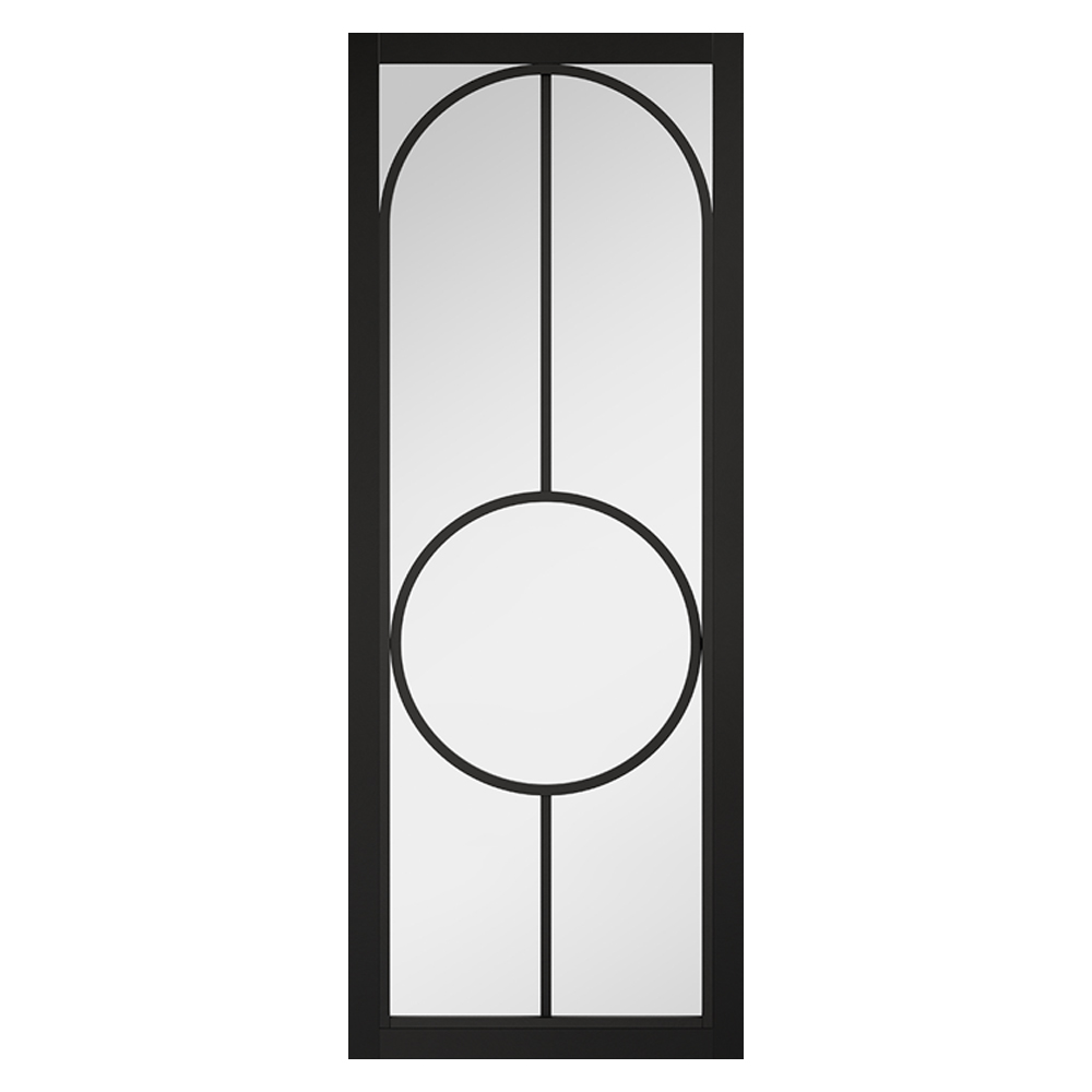 bowery 1981mm x 686mm clear glass internal door in black