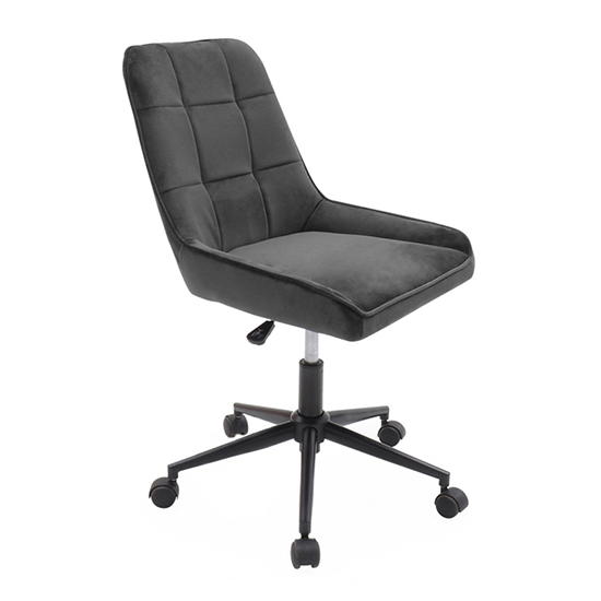 Product photograph of Boxworth Velvet Home And Office Chair In Charcoal from Furniture in Fashion