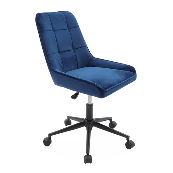 Product photograph of Boxworth Velvet Home And Office Chair In Navy from Furniture in Fashion