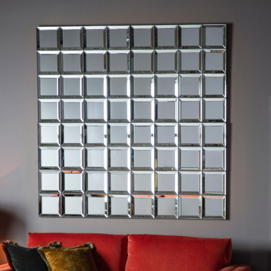 Product photograph of Bracken Square Wall Bedroom Mirror In Silver from Furniture in Fashion