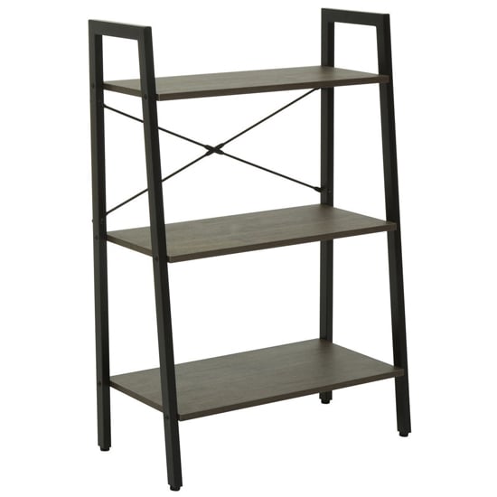 Product photograph of Bradken Dark Oak Wooden 3 Tier Shelving Unit With Black Frame from Furniture in Fashion