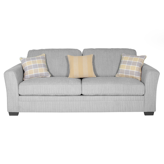 Product photograph of Braemar Fabric Standard Back 3 Seater Sofa In Lemon Grey from Furniture in Fashion