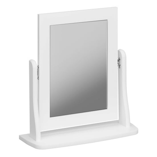 Product photograph of Braque Dressing Table Mirror In White from Furniture in Fashion