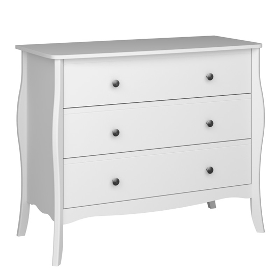 Read more about Braque wooden chest of 3 drawers wide in white