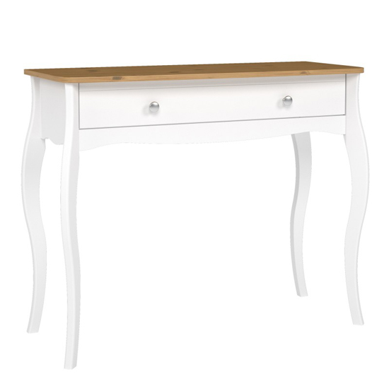 Read more about Braque wooden dressing table with 1 drawer in pure white