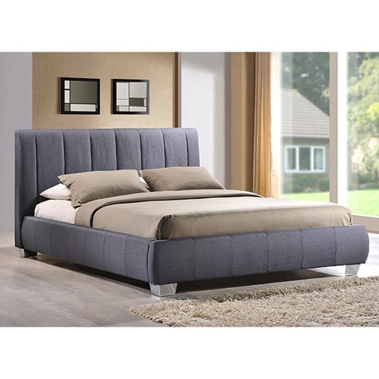 Read more about Braunston fabric upholstered king size bed in grey